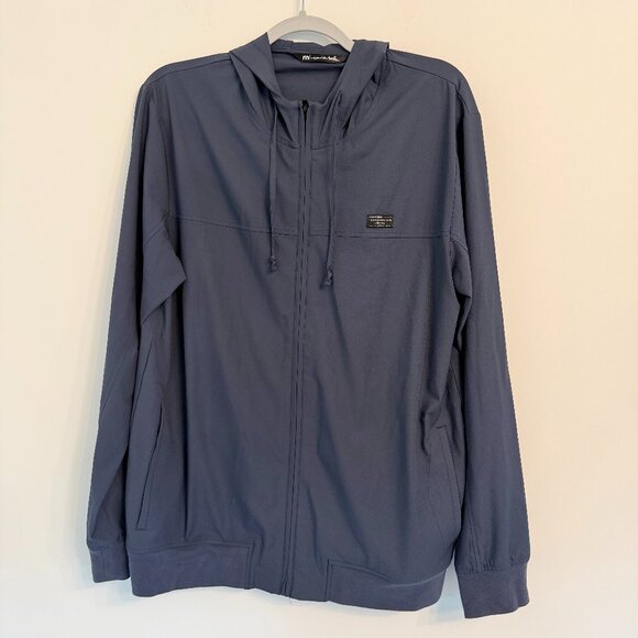 Travis Mathew Full-Zip Hooded Jacket – Navy Blue – Size L - Picture 1 of 4